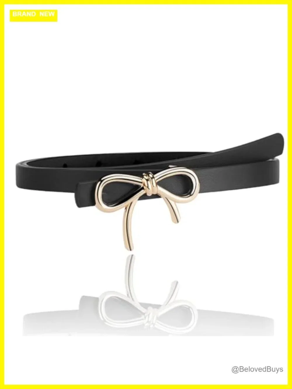 Elegant Bow Faux Leather Skinny Belt for Women Dresses Skirts